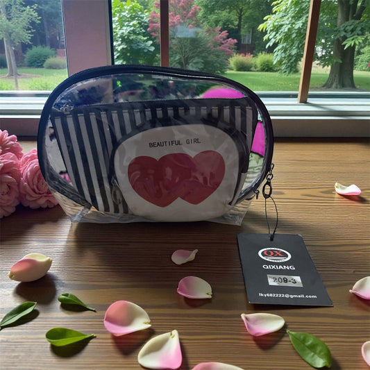 Модерен прозрачен несесер с 3 части – Limited Edition